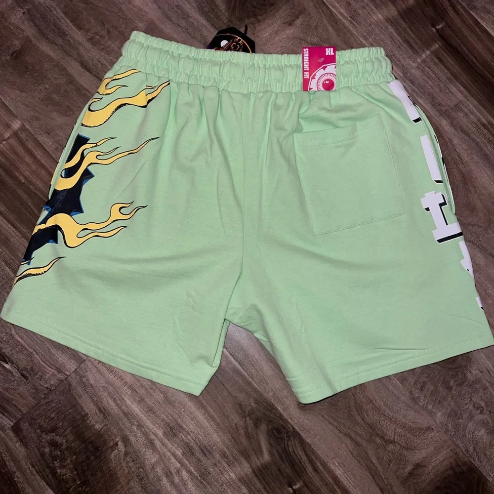 Mishka Light Green Graphic Shorts - Picture 5 of 7